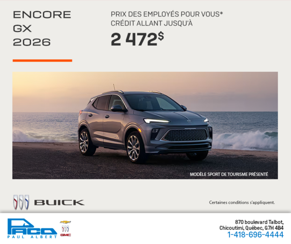 Procurez-vous la Buick Encore Gx 2026