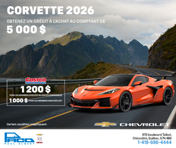 Procurez-vous le Chevrolet Corvette 2026