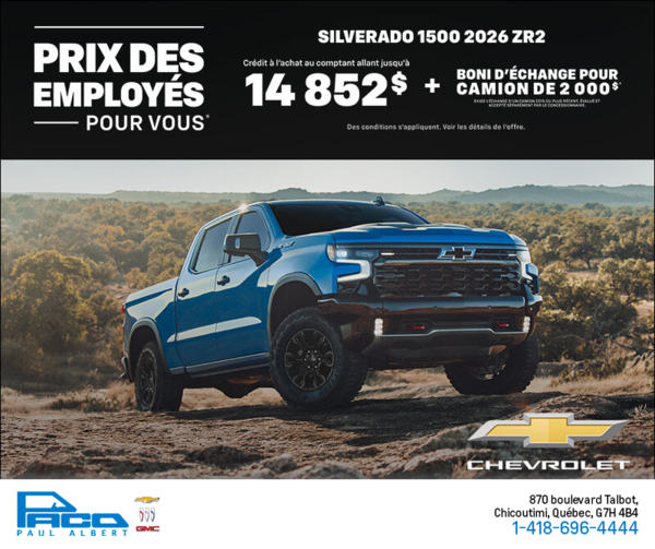 Le Chevrolet Silverado 1500 ZR2 2026