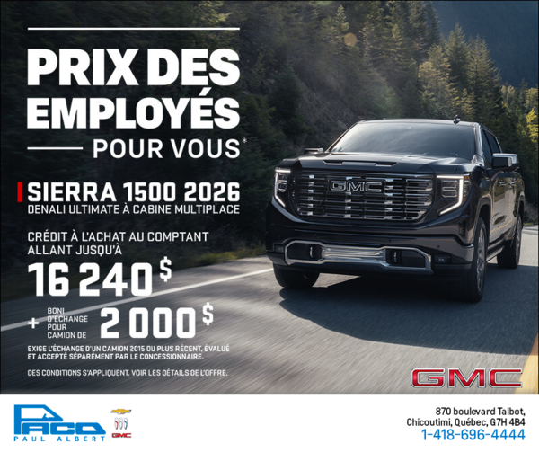 Le GMC Sierra 1500 Denali Ultimate 2026