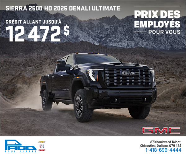 Le GMC  Sierra 2500 HD Denali Ultimate 2026