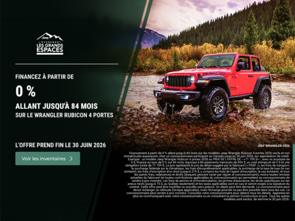 Conduisez un Jeep Wrangler 2026!