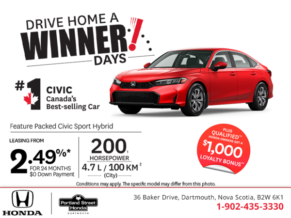 Get the 2026 Honda Civic Sport Hybrid!