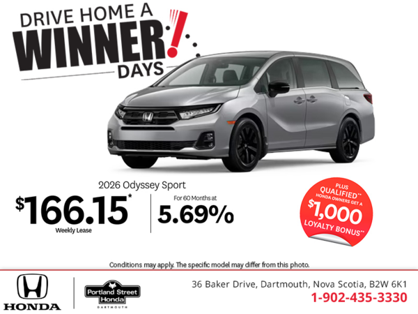 Get the 2026 Honda Odyssey!