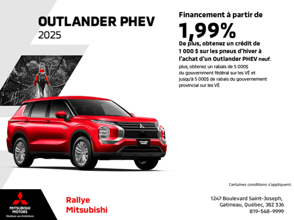 Procurez-vous le Mitsubishi Outlander Phev 2025