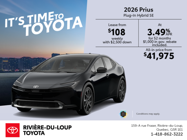 2026 Toyota Prius Plug-In Hybrid