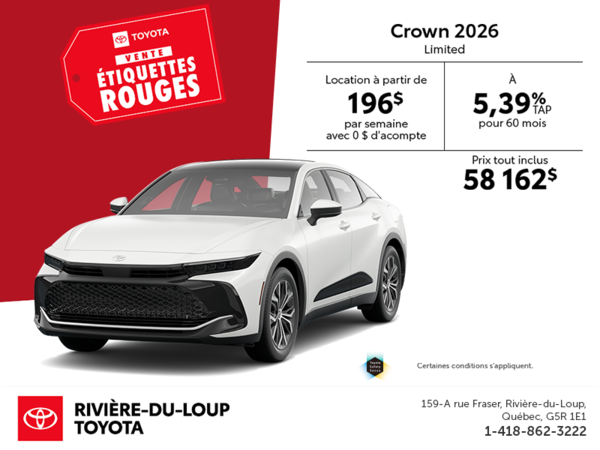 Toyota Crown Limited Hybride 2026