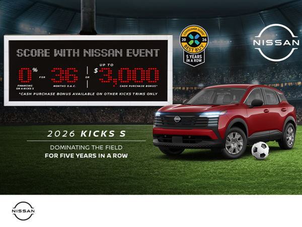 Get the 2026 Nissan Kicks S Today!