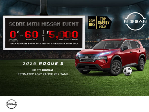 Get the 2026 Nissan Rogue S Today!