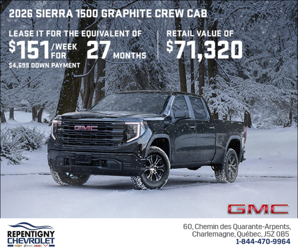 The 2026 GMC Sierra 1500 Graphite