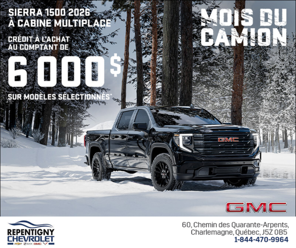 Le GMC Sierra 1500 2026 à Cabine Multiplace