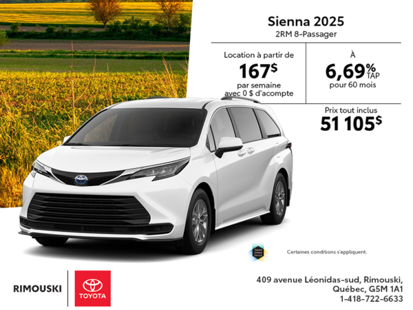 Toyota Sienna Hybrid 2025