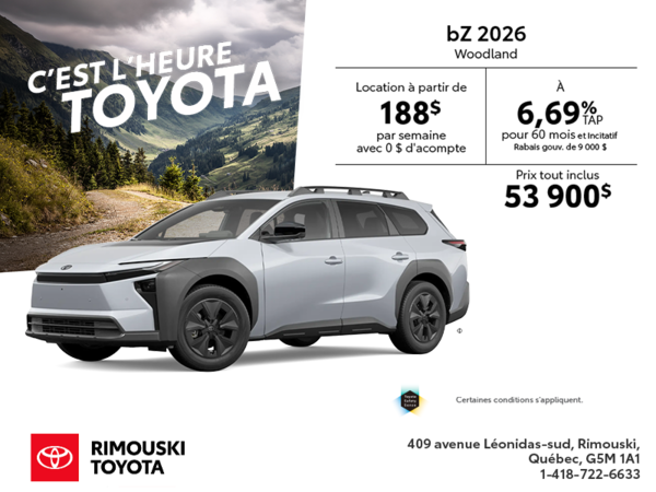 Toyota bZ Woodland 2026