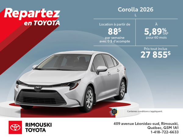 Toyota Corolla 2026