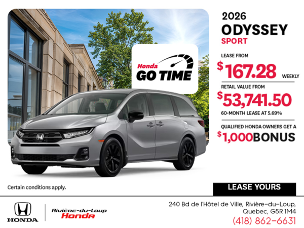 Get the 2026 Honda Odyssey!