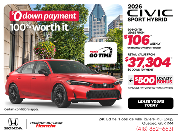 Get the 2026 Honda Civic Sedan Hybrid!