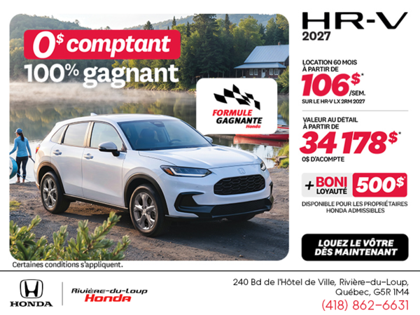 Obtenez la Honda HR-V 2027!