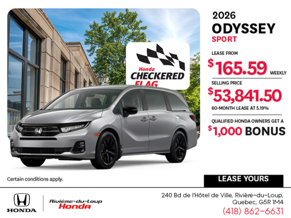 Get the 2026 Honda Odyssey!