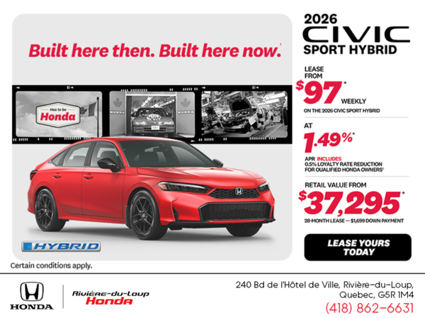 Get the 2026 Honda Civic Sedan Hybrid!
