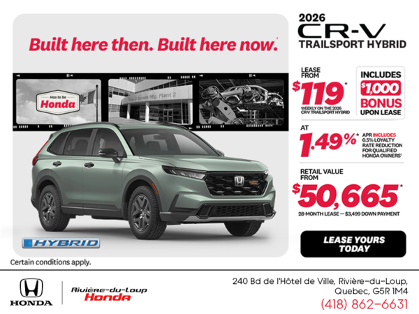Get the 2026 Honda CR-V Hybrid!