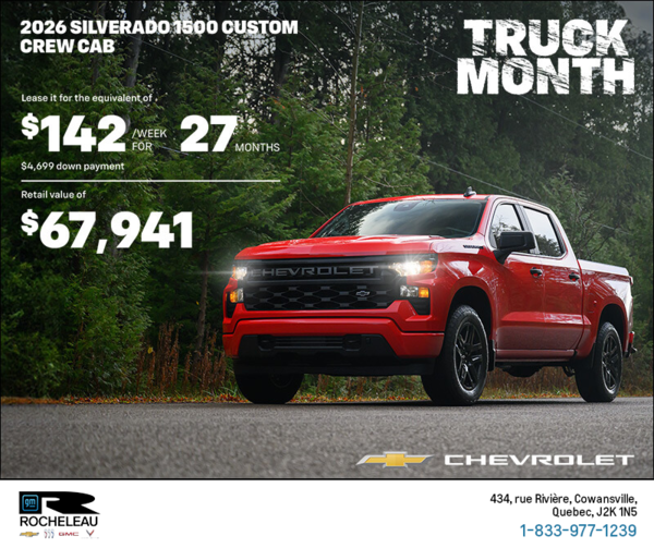 Get the 2026 Chevrolet Silverado 1500 Custom Crew Cab