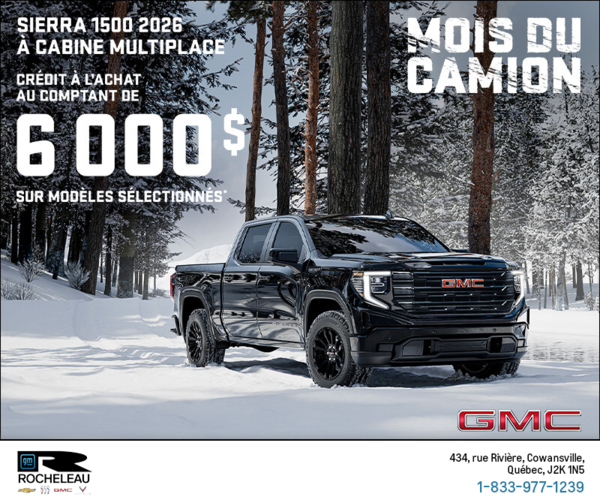 Le GMC Sierra 1500 2026 à Cabine Multiplace