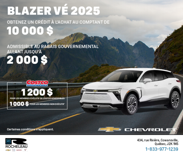 Procurez-vous le Chevrolet Blazer VÉ 2025