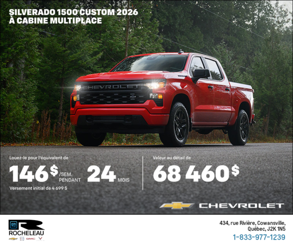 Procurez-vous le Chevrolet Silverado 1500 2026 à cabine multiplace