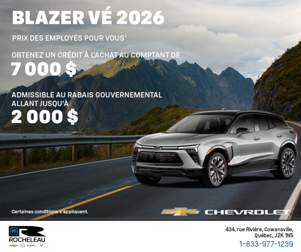 Procurez-vous le Chevrolet Blazer VÉ 2026