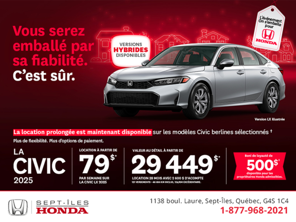 Obtenez le Honda Civic 2025 !