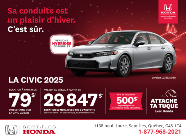 Obtenez le Honda Civic 2025 !