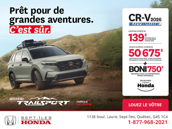 Obtenez le Honda CR-V Hybride 2026!