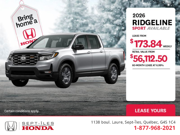 Get the 2026 Honda Ridgeline!