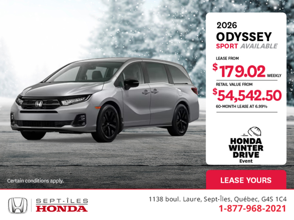 Get the 2026 Honda Odyssey!