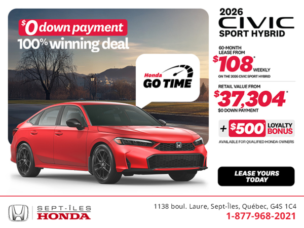 Get the 2026 Honda Civic Sedan Hybrid!