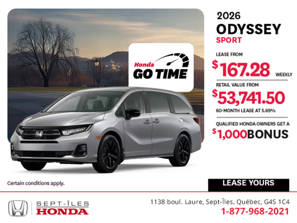 Get the 2026 Honda Odyssey!
