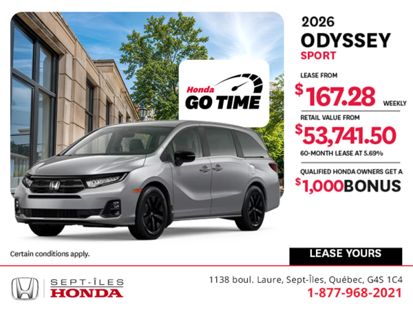 Get the 2026 Honda Odyssey!