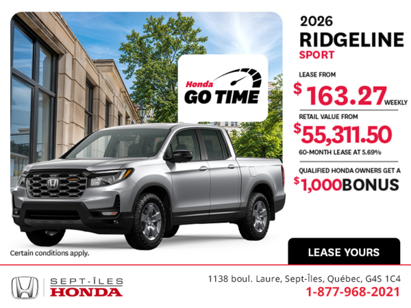 Get the 2026 Honda Ridgeline!