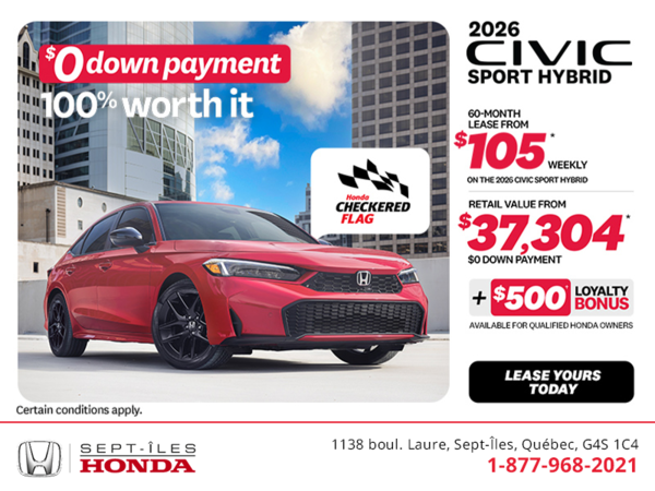 Get the 2026 Honda Civic Sedan Hybrid!