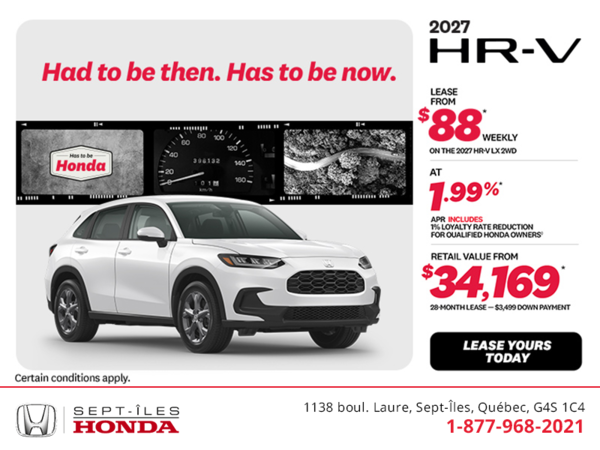 Get the 2027 Honda HR-V!