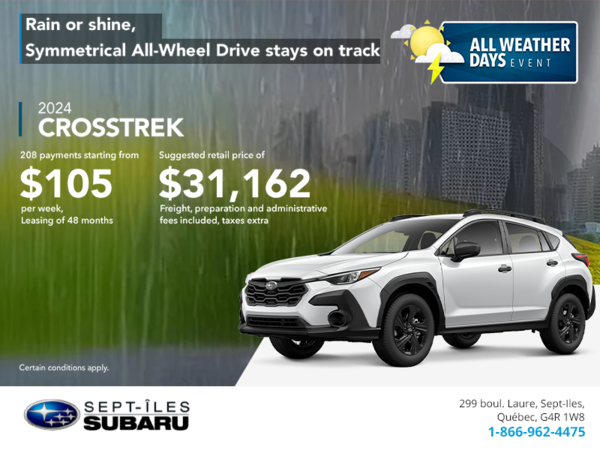 Get the 2024 Crosstrek today!