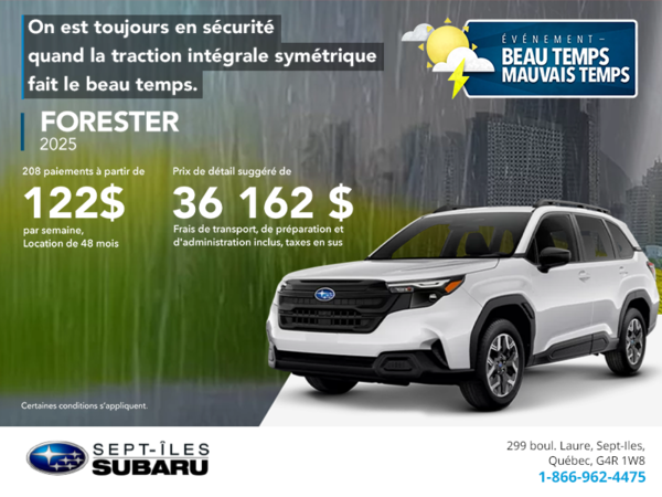 Procurez-vous le Forester 2025!