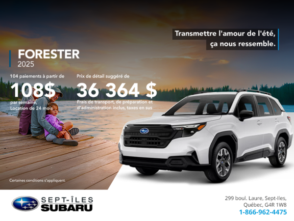 Procurez-vous le Forester 2025!