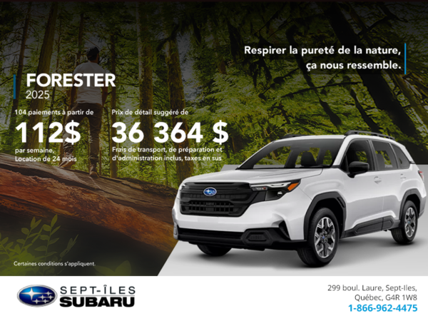 Procurez-vous le Forester 2025!