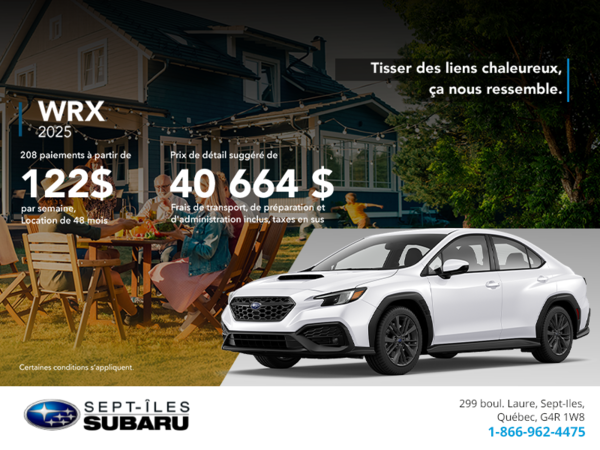Procurez-vous la WRX 2025!