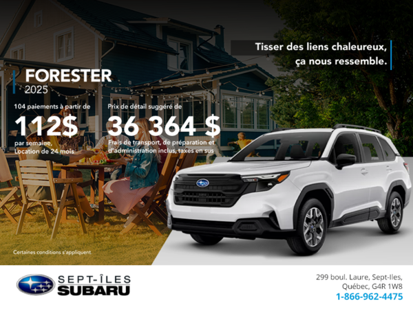 Procurez-vous le Forester 2025!