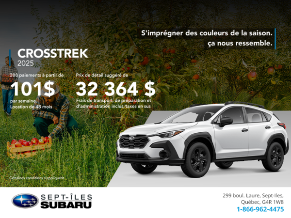 Procurez-vous le Crosstrek 2025!