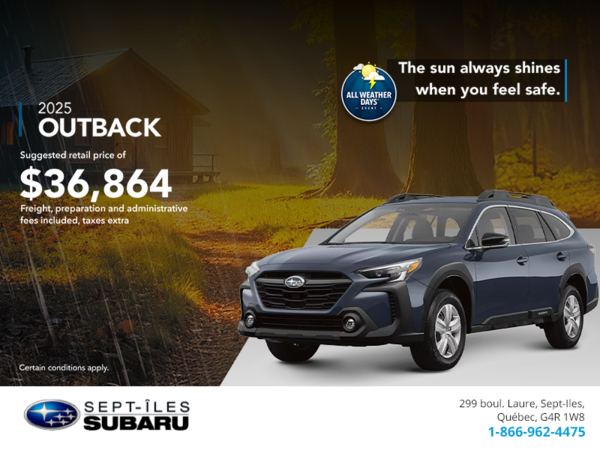 Get the 2025 Outback today!