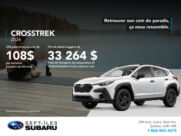 Procurez-vous le Crosstrek 2026!