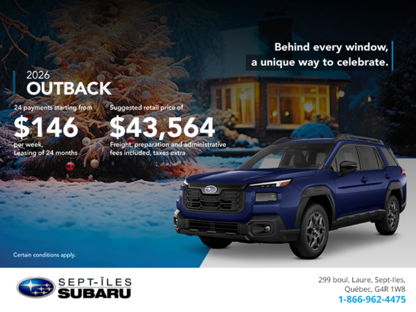 Get the 2026 Outback today!